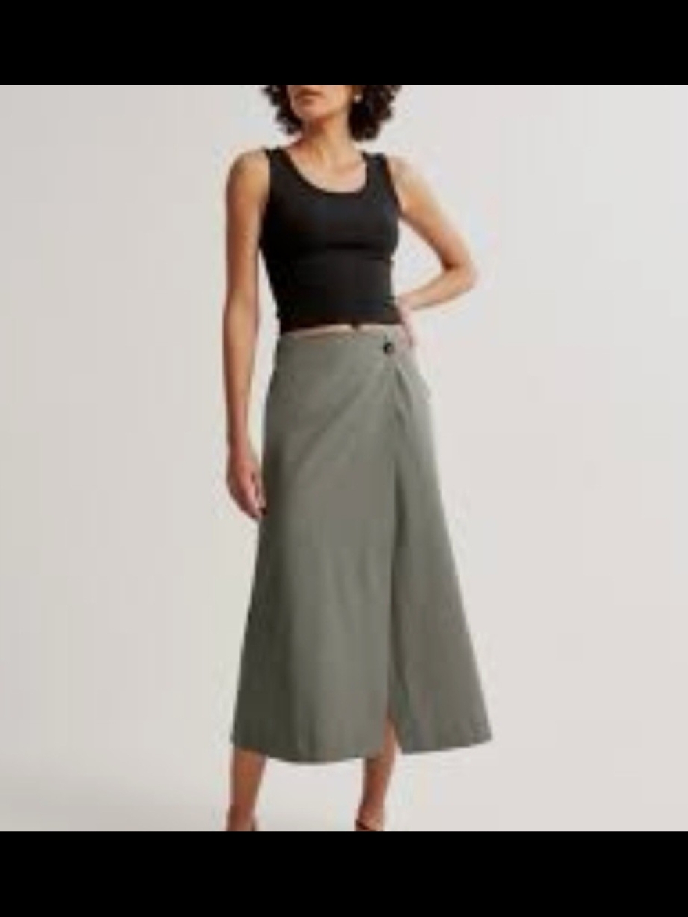 Abercrombie & Fitch Olive Green Wrap Maxi Skirt